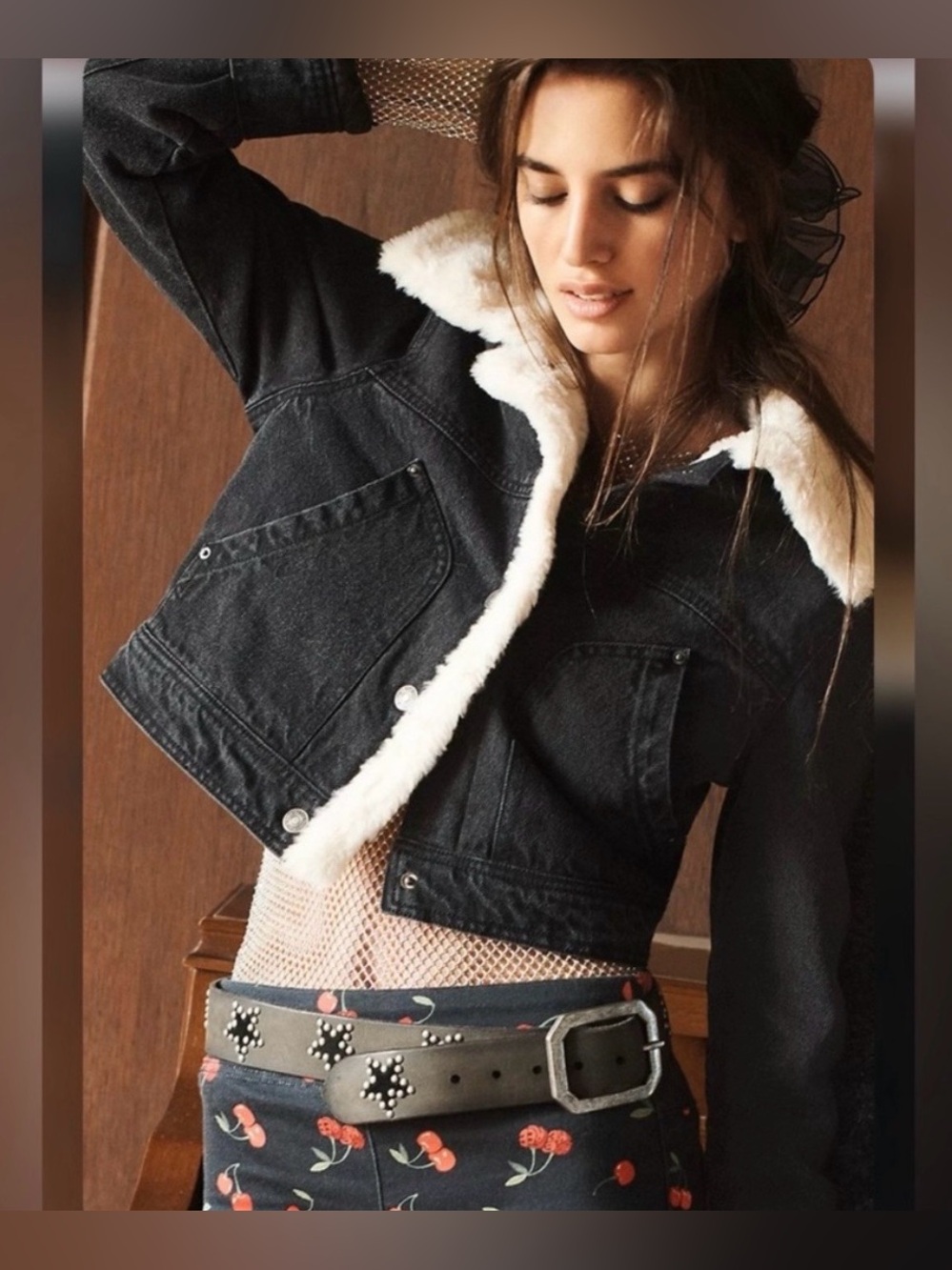 Free People starcrossed leather studded belt size M/L(34"-40") new with tags